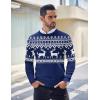 imageCOOFANDY Mens Crew Neck Sweater Slim Fit Lightweight Sweatshirts Knitted Pullover for Casual Or Dressy WearChristmas Blue