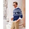 imageCOOFANDY Mens Crew Neck Sweater Slim Fit Lightweight Sweatshirts Knitted Pullover for Casual Or Dressy WearChristmas Blue