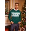 imageCOOFANDY Mens Crew Neck Sweater Slim Fit Lightweight Sweatshirts Knitted Pullover for Casual Or Dressy WearChristmas Green