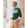 imageCOOFANDY Mens Crew Neck Sweater Slim Fit Lightweight Sweatshirts Knitted Pullover for Casual Or Dressy WearChristmas Green