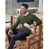 imageCOOFANDY Mens Crew Neck Sweater Slim Fit Lightweight Sweatshirts Knitted Pullover for Casual Or Dressy WearGreenBlack Twotone Colors