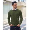 imageCOOFANDY Mens Crew Neck Sweater Slim Fit Lightweight Sweatshirts Knitted Pullover for Casual Or Dressy WearGreenBlack Twotone Colors
