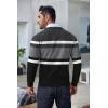 imageCOOFANDY Mens Crew Neck Sweater Slim Fit Lightweight Sweatshirts Knitted Pullover for Casual Or Dressy WearGreyBlack