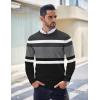 imageCOOFANDY Mens Crew Neck Sweater Slim Fit Lightweight Sweatshirts Knitted Pullover for Casual Or Dressy WearGreyBlack