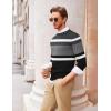 imageCOOFANDY Mens Crew Neck Sweater Slim Fit Lightweight Sweatshirts Knitted Pullover for Casual Or Dressy WearGreyBlack