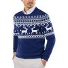 imageCOOFANDY Mens Crew Neck Sweater Slim Fit Lightweight Sweatshirts Knitted Pullover for Casual Or Dressy WearChristmas Blue