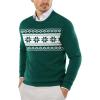 imageCOOFANDY Mens Crew Neck Sweater Slim Fit Lightweight Sweatshirts Knitted Pullover for Casual Or Dressy WearChristmas Green