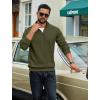 imageCOOFANDY Men Quarter Zip Up Pullover Lightweight Mock Neck Sweatshirt Casual Active Long Sleeve Polo ShirtArmy Green