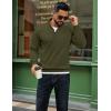 imageCOOFANDY Men Quarter Zip Up Pullover Lightweight Mock Neck Sweatshirt Casual Active Long Sleeve Polo ShirtArmy Green