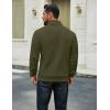 imageCOOFANDY Men Quarter Zip Up Pullover Lightweight Mock Neck Sweatshirt Casual Active Long Sleeve Polo ShirtArmy Green