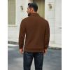 imageCOOFANDY Men Quarter Zip Up Pullover Lightweight Mock Neck Sweatshirt Casual Active Long Sleeve Polo ShirtBrown