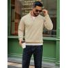 imageCOOFANDY Men Quarter Zip Up Pullover Lightweight Mock Neck Sweatshirt Casual Active Long Sleeve Polo ShirtKhaki