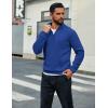 imageCOOFANDY Men Quarter Zip Up Pullover Lightweight Mock Neck Sweatshirt Casual Active Long Sleeve Polo ShirtSky Blue