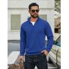 imageCOOFANDY Men Quarter Zip Up Pullover Lightweight Mock Neck Sweatshirt Casual Active Long Sleeve Polo ShirtSky Blue