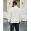 imageCOOFANDY Men Quarter Zip Up Pullover Lightweight Mock Neck Sweatshirt Casual Active Long Sleeve Polo ShirtWhite