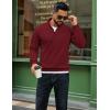 imageCOOFANDY Men Quarter Zip Up Pullover Lightweight Mock Neck Sweatshirt Casual Active Long Sleeve Polo ShirtWine Red