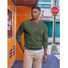 imageCOOFANDY Mens Fleece Crewneck Sweatshirt Casual Long Sleeve Pullover Fall Winter Warm Sweatshirts Fashion PulloversArmy Green