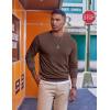 imageCOOFANDY Mens Fleece Crewneck Sweatshirt Casual Long Sleeve Pullover Fall Winter Warm Sweatshirts Fashion PulloversBrown
