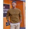 imageCOOFANDY Mens Fleece Crewneck Sweatshirt Casual Long Sleeve Pullover Fall Winter Warm Sweatshirts Fashion PulloversLight Brown