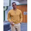 imageCOOFANDY Mens Fleece Crewneck Sweatshirt Casual Long Sleeve Pullover Fall Winter Warm Sweatshirts Fashion PulloversLight Tan
