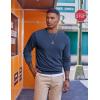 imageCOOFANDY Mens Fleece Crewneck Sweatshirt Casual Long Sleeve Pullover Fall Winter Warm Sweatshirts Fashion PulloversNavy Blue