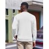 imageCOOFANDY Mens Fleece Crewneck Sweatshirt Casual Long Sleeve Pullover Fall Winter Warm Sweatshirts Fashion PulloversWhite