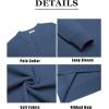 imageCOOFANDY Mens Knit Polo Shirts Casual Long Sleeve Collared Pullover Sweaters Quarter Button Ribbed Vintage Polo SweaterBlue