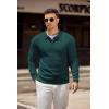 imageCOOFANDY Mens Knit Polo Shirts Casual Long Sleeve Collared Pullover Sweaters Quarter Button Ribbed Vintage Polo SweaterGreen