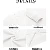 imageCOOFANDY Mens Knit Polo Shirts Casual Long Sleeve Collared Pullover Sweaters Quarter Button Ribbed Vintage Polo SweaterWhite