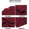 imageCOOFANDY Mens Knit Polo Shirts Casual Long Sleeve Collared Pullover Sweaters Quarter Button Ribbed Vintage Polo SweaterWine Red