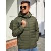 imageCOOFANDY Mens Packable Puffer Jacket Lightweight Hooded Insulated Winter Coat Windproof Zipper Down JacketArmy Green