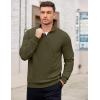 imageCOOFANDY Mens Quarter Zip Pullover Mock Neck Lightweight Sweatshirt Long Sleeve Polo Shirt Business Casual Pullover TopArmy Green