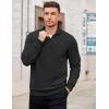 imageCOOFANDY Mens Quarter Zip Pullover Mock Neck Lightweight Sweatshirt Long Sleeve Polo Shirt Business Casual Pullover TopBlack