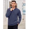 imageCOOFANDY Mens Quarter Zip Pullover Mock Neck Lightweight Sweatshirt Long Sleeve Polo Shirt Business Casual Pullover TopBluish Purple