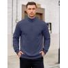 imageCOOFANDY Mens Quarter Zip Pullover Mock Neck Lightweight Sweatshirt Long Sleeve Polo Shirt Business Casual Pullover TopBluish Purple