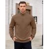 imageCOOFANDY Mens Quarter Zip Pullover Mock Neck Lightweight Sweatshirt Long Sleeve Polo Shirt Business Casual Pullover TopBrown