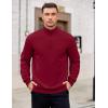 imageCOOFANDY Mens Quarter Zip Pullover Mock Neck Lightweight Sweatshirt Long Sleeve Polo Shirt Business Casual Pullover TopDark Red