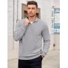 imageCOOFANDY Mens Quarter Zip Pullover Mock Neck Lightweight Sweatshirt Long Sleeve Polo Shirt Business Casual Pullover TopLight Gray