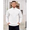 imageCOOFANDY Mens Quarter Zip Pullover Mock Neck Lightweight Sweatshirt Long Sleeve Polo Shirt Business Casual Pullover TopWhite