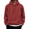 imageCOOFANDY Men Cotton Fleece Hooded Sweatshirt Casual Long Sleeve Hoodies Pullover Fashion Drawstring Hoodie with Kanga PocketDeep Red