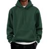 imageCOOFANDY Men Cotton Fleece Hooded Sweatshirt Casual Long Sleeve Hoodies Pullover Fashion Drawstring Hoodie with Kanga PocketLake Green