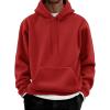 imageCOOFANDY Men Cotton Fleece Hooded Sweatshirt Casual Long Sleeve Hoodies Pullover Fashion Drawstring Hoodie with Kanga PocketRed