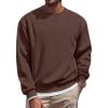 imageCOOFANDY Mens Fleece Crewneck Sweatshirt Casual Long Sleeve Pullover Fall Winter Warm Sweatshirts Fashion PulloversBrown
