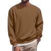 imageCOOFANDY Mens Fleece Crewneck Sweatshirt Casual Long Sleeve Pullover Fall Winter Warm Sweatshirts Fashion PulloversLight Brown
