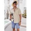 imageCOOFANDY Hawaiian Short Button Sleeve Down Shirt Shirts BeachBeige  Palm Tree
