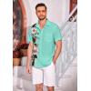 imageCOOFANDY Hawaiian Short Button Sleeve Down Shirt Shirts BeachLight Green  Floral