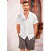 imageCOOFANDY Hawaiian Short Button Sleeve Down Shirt Shirts BeachWhite  Coconut Tree
