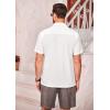 imageCOOFANDY Hawaiian Short Button Sleeve Down Shirt Shirts BeachWhite  Coconut Tree