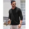 imageCOOFANDY Long Sleeve Polo Shirts for Men Knit Polo Sweater Lightweight Ribbed Pullover SweaterBlack