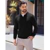 imageCOOFANDY Long Sleeve Polo Shirts for Men Knit Polo Sweater Lightweight Ribbed Pullover SweaterBlack